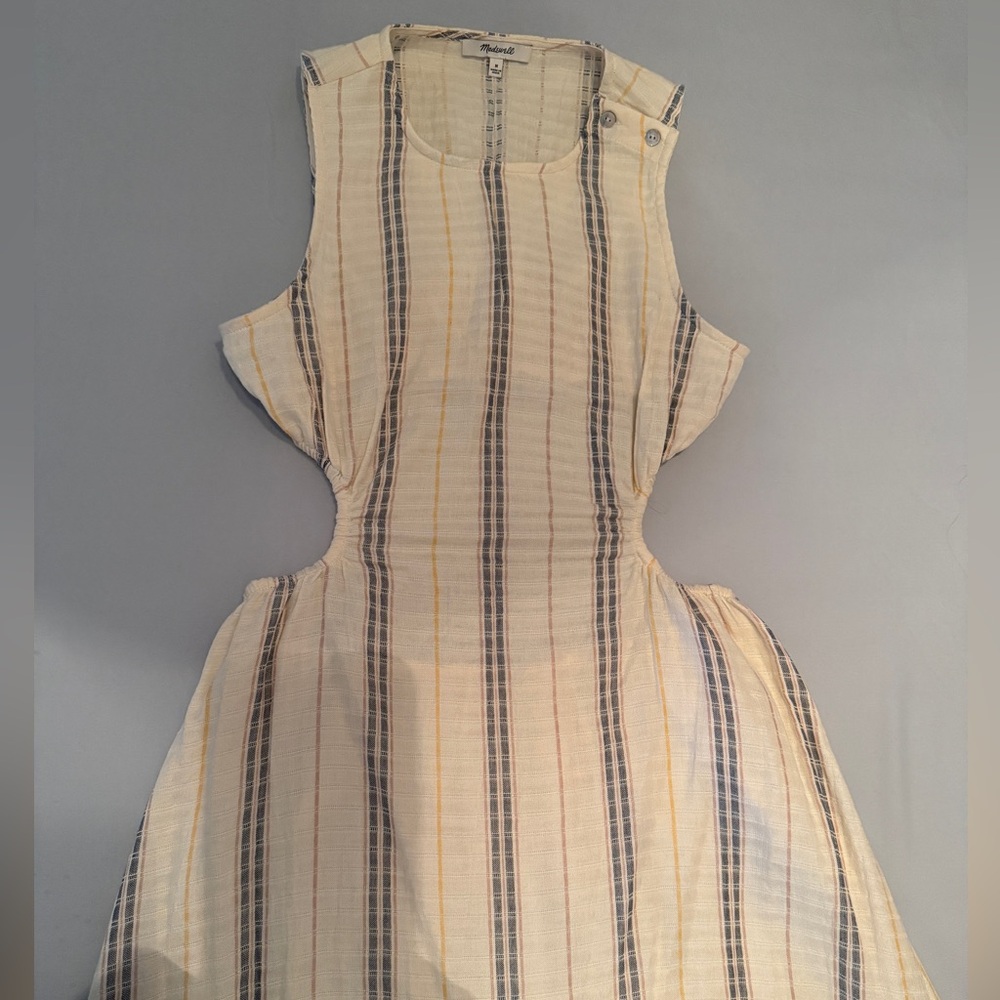 Madewell Striped Cutout Midi Dress